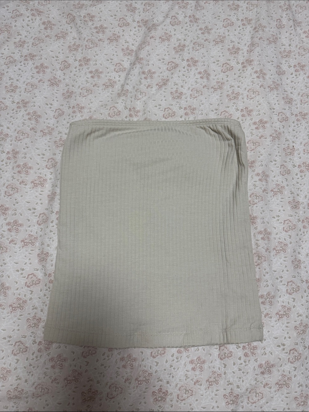 Ribbed Tube Top in Light Beige